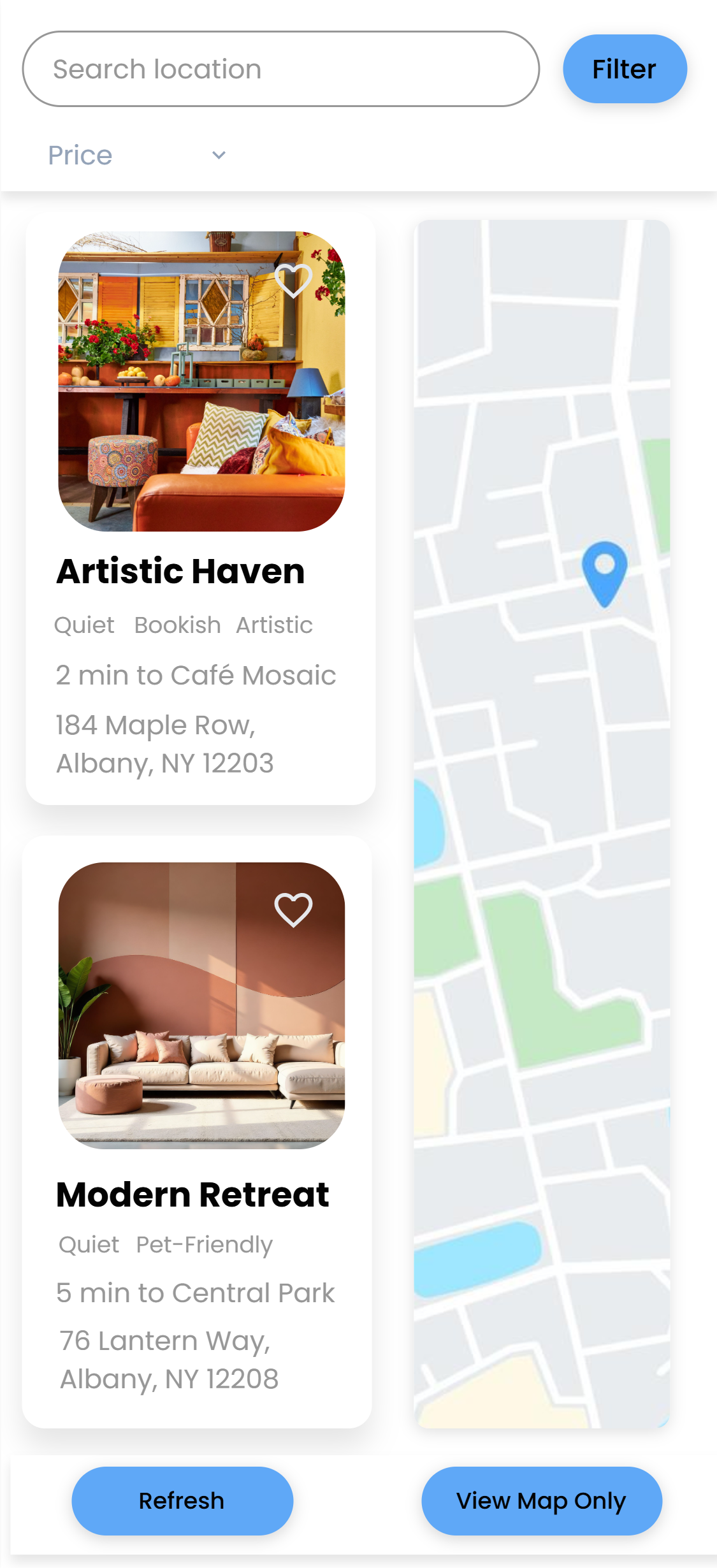 Roam & Rest - Filtered Search